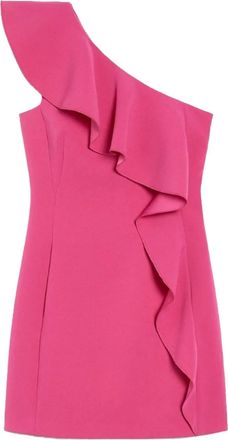 Max Mara Abito monospalla con ruches - Rosa