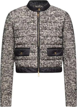 Moncler Wollen en Alpaca-mix Gewatteerd Vest met Ritssluiting - Dames - Gewatteerde jassen - Zwart - L - Wol - Jassen