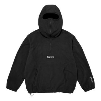 SUPREME FW25 Polartec Face Mask Half Zip Hooded Sweatshirt Black SUP-FW25-064-BLK