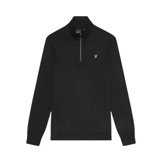 Lyle & Scott Zip-throughs, male, Black, Size: XL Cotton Loopback 1/4 Zip Sweatshirt