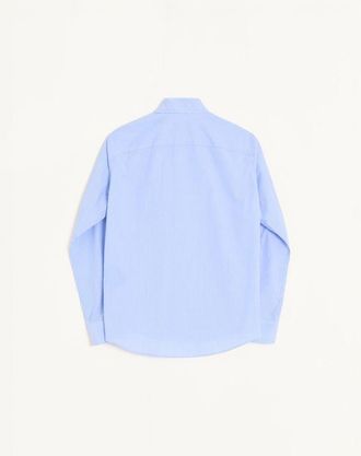 Valentino Camicia Valentino in popeline di cotone con ricamo VLogo Uomo AZZURRO/BIANCO 37