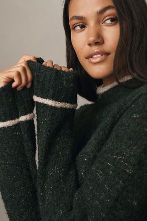 Pilcro Long-Sleeve Mock-Neck Bird Sweater