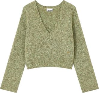 Ganni Brushed V-neck Sweater