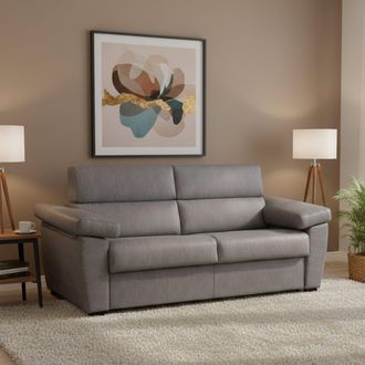 Dmora Sof&aacute; Cama 3 Plazas Pacecos, Desenfundable, Con Caj&oacute;n, Made In Italy, Lavable, 225x95 Cm Gris