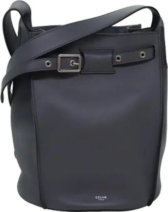Celine Pre-owned Leren Bucket Bag - Dames - Vintage Tas - Grijs - ONE Size - Leer - Vintage