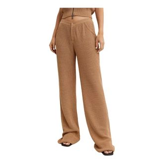 Aya Muse Aries Knitted Trousers - female - Aya Muse - Wide Trousers - Brown - S - Trousers
