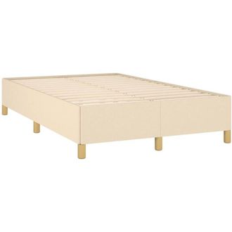 vidaXL Estructura De Cama Sin Colch&oacute;n Tela Crema 120x190 Cm Vidaxl