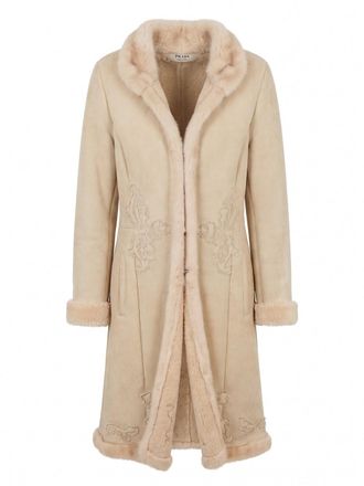 Prada Shearling Coat With Mink Details