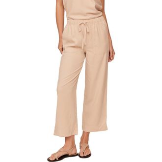 Bella Dahl Easy Pocket Crop Wide Leg Pants in Linen Sand at Nordstrom, Size X-Small