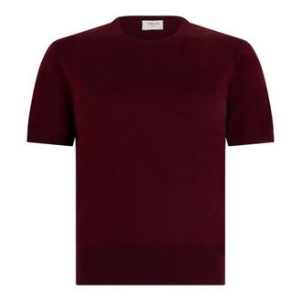 Saint Laurent Camiseta de cuello redondo - Knitwear - Mujer - Rojo - M
