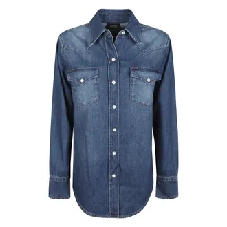 A.P.C. Denim Shirts, female, Blue, Size: M Western Shirt