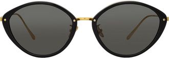 Linda Farrow LUCY LFL1086 C1 Womens Sunglasses Black Size 52