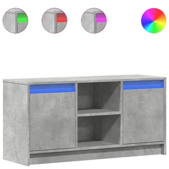 Berkfield Home TV Cabinet with LED Concrete Grey 100x34x50 cm Engineered Wood | Size: 100 x 34 x 50 cm