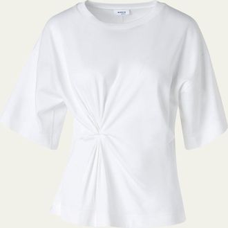 Akris Gathered Cotton Jersey Short-Sleeve T-Shirt
