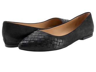Trotters Estee Woven Womens Shoes Black Nubuck : 10.5 WW (EE), Suede/Leather