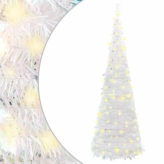 vidaXL &Aacute;rbol De Navidad Artificial Desplegable 200 Led Blanco 210 Cm Vidaxl