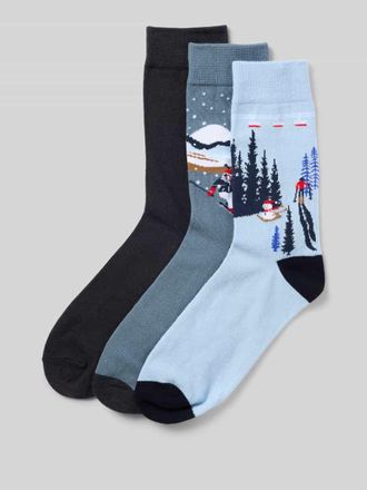 Jack & Jones Jack & Jones Socken im 3er-Pack Modell SKIING LANDSCAPE in Hellblau, Größe 1