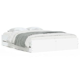 Berkfield Home Bed Frame with Drawers without Mattress White 140x190 cm