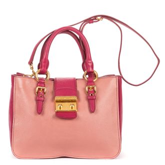 Miu Miu Two color Pushlock Tote schoudertas