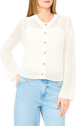 Vince Camuto Open Weave Cardigan in Antique White at Nordstrom Rack, Size X-Small