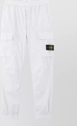 Stone Island cotton blend cargo trousers elastic cuffs