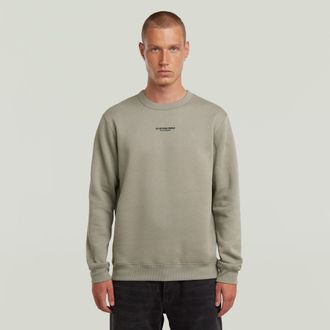 G-Star Mens G-Star RAW Center Chest Logo Sweater - Beige Cotton - Size Medium