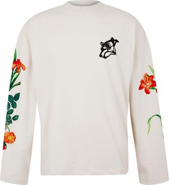 HUGO BOSS Hugo Mens Crew Neck Regular Fit Long Sleeve T-Shirt in White 121 - Size 2XL