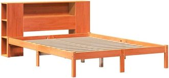 vidaXL Bookcase Bed without Mattress Wax Brown 120x200 cm Solid Wood Pine Vidaxl