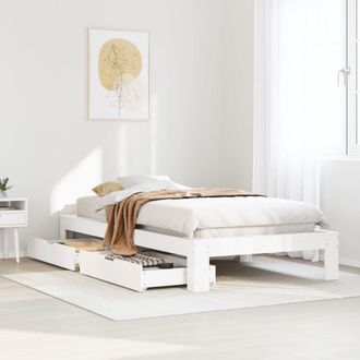 Berkfield Home Bed Frame without Mattress White 75x190 cm Small Single Solid Wood Pine