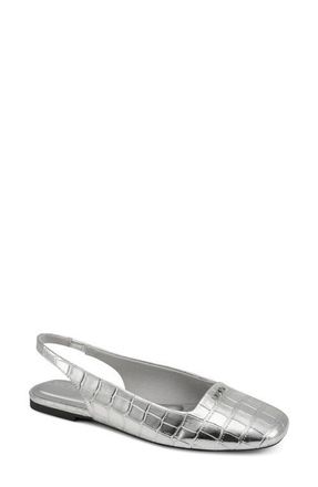 DKNY Darrow Slingback Flat in Silver at Nordstrom, Size 6.5