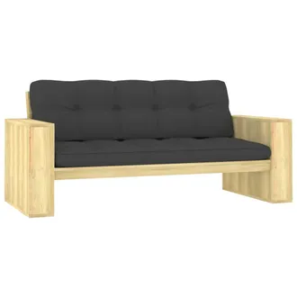 vidaXL Banco De Jard&iacute;n Cojines Antracita Madera Pino Impregnada 179cm Vidaxl