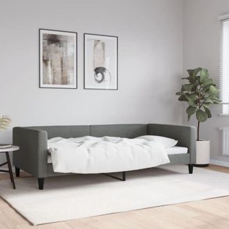 vidaXL Sof&aacute; Cama Sin Colch&oacute;n Tela Gris Oscuro 100x200 Cm Vidaxl