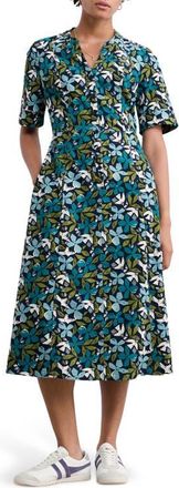 Seasalt Cornwall Wightwick Floral Organic Cotton Denim Midi Dress in Headland Collage Mix at Nordstrom, Size 18 Us