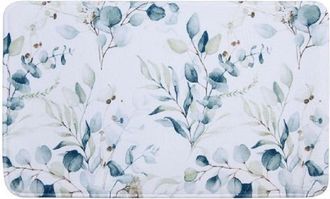 Trade Shop Trade Shop - Tappeto Tappetino Per Arredo Da Bagno 45 X 75 Cm Con Fantasia Fiori Foglie 87060
