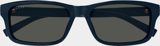 Gucci Mens Rectangular Plastic Sunglasses