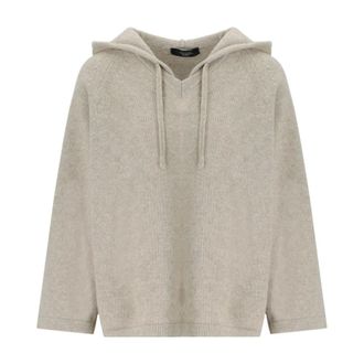 Max Mara Hoodies & sweatvesten, Dames, Beige, S, Wol, Ghianda Hooded Sweater