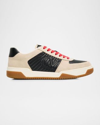Valentino Garavani Men & apos;s Sparry Split Leather and Napa Low-Top Sneakers