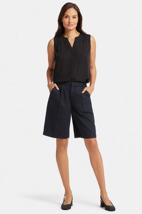 NYDJ Ontspannen Denim Bermuda Shorts Met Hoge Taille