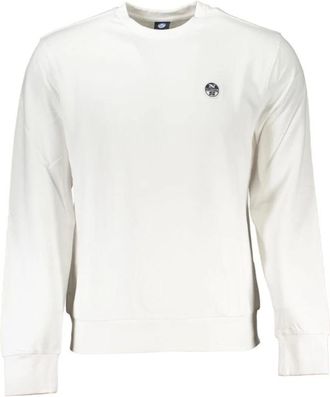 North Sails Geborsteld Katoenen Sweatshirt met Applique Logo - Heren - Sweatshirts - Wit - XL - Katoen - Hoodies & sweatvesten