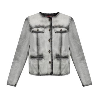 Diesel Denim Jackets, female, Gray, Size: 2XS De-Grafy-Fsi Jacket