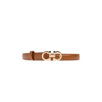 Ferragamo Belts, female, Brown, Size: 100 CM Gancini Fixed Belt