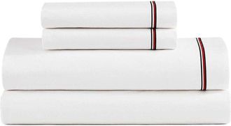 Tommy Hilfiger 200 Thread Count Global Stripe Cotton Percale Sheet Set