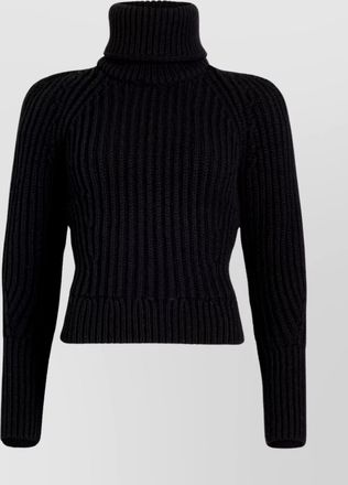 Patou wool cashmere ribbed roll neck jumper