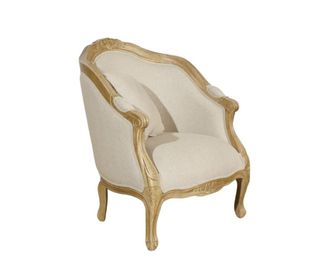Robin des Bois Sill&oacute;n berg&egrave;re de madera maciza y lino natural cord&oacute;n