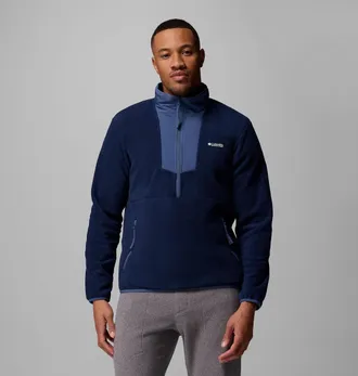 Columbia Sequoia Grove Jacket Mens Blue Fleece Mock Neck 1/2 Zip KFC504