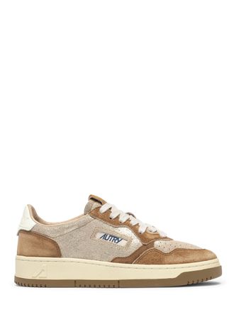 Autry Laminated Suede Low-Top Sneakers with Retro Appeal