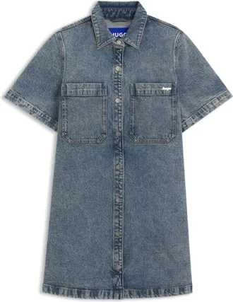 HUGO BOSS A-line dress in comfort-stretch denim