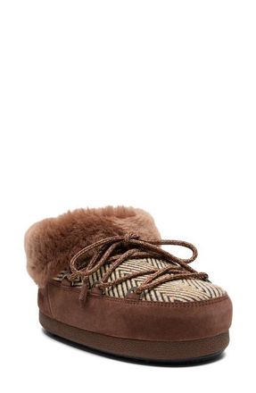 Moon Boot MB x Guest In Residence EVX Chalet Genuine Sheepskin Trim Mule in Cocoa at Nordstrom, Size 41