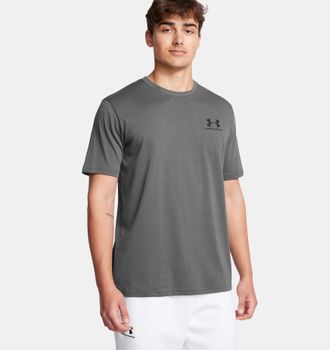 Under Armour T-Shirt UNDER ARMOUR UA M SPORTSTYLE LC SS, Herren, Gr. 4XL, grau (castlerock 0), Obermaterial: 60% Baumwolle, 40% Polyester, normal, Rundhals, Shirts