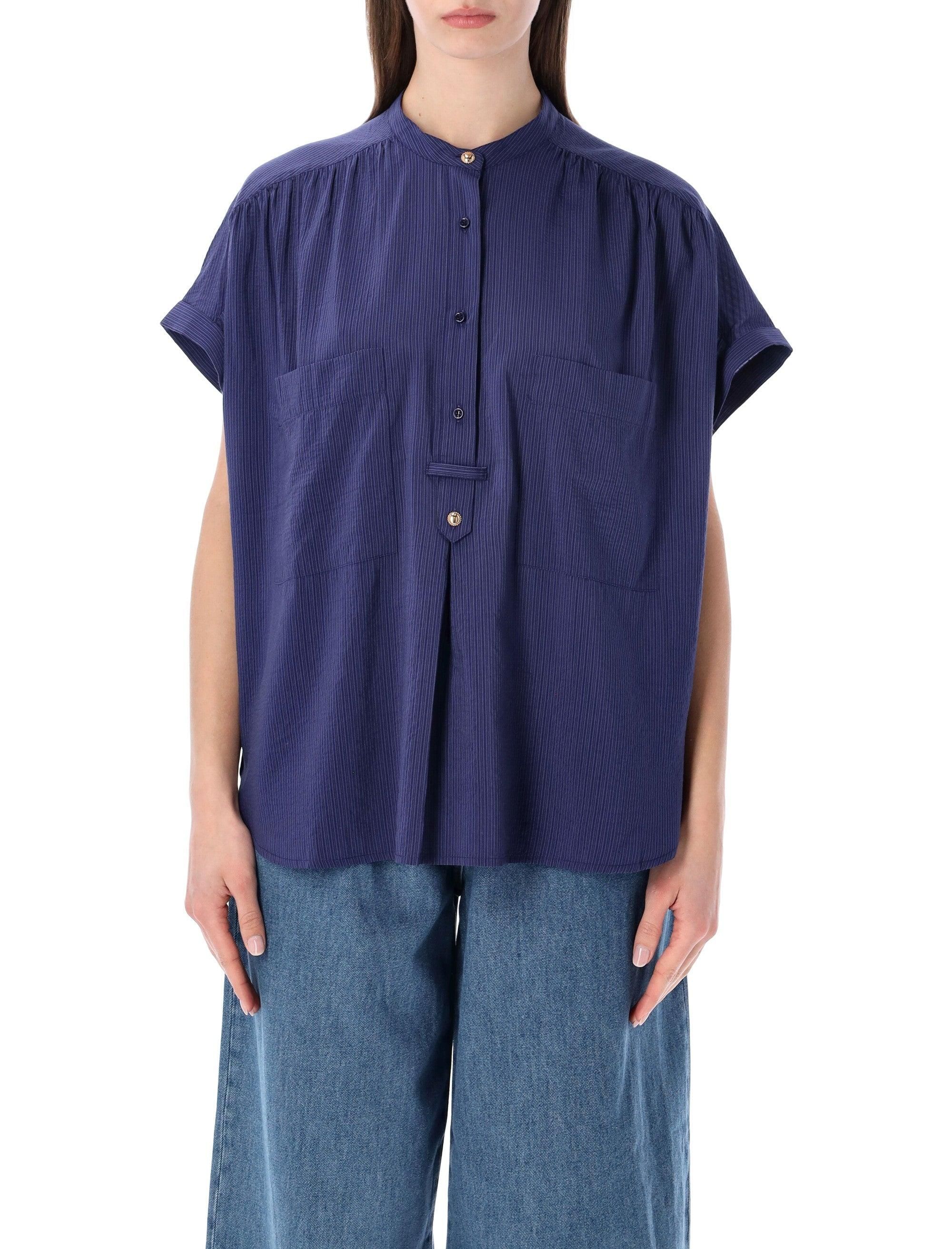 Camicia ALYA con fusciacca collo manica lunga pipistrello più code